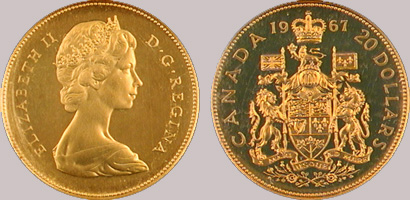 Canada 1967 $20 Gold